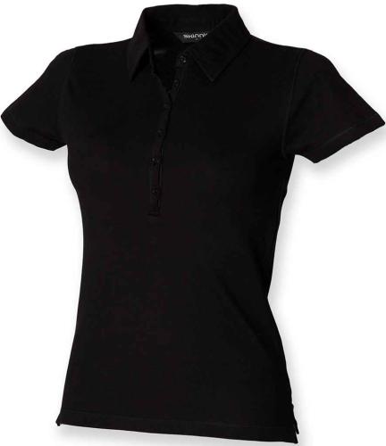 SF Lds Pique Polo Shirt - Black - L